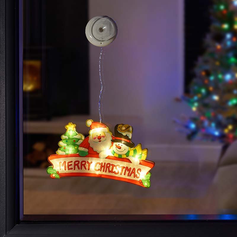 Smart Garden Vintage Window Christmas decoration glowing with warm LED light in a window.