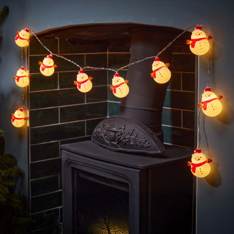 Smart Garden Merry Snowman String Lights set of 10 illuminated indoors