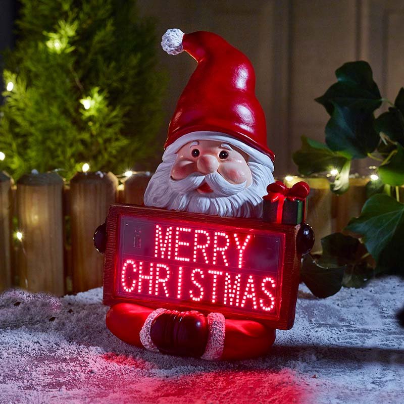 Smart Garden Santa Merry Christmas decoration displayed indoors