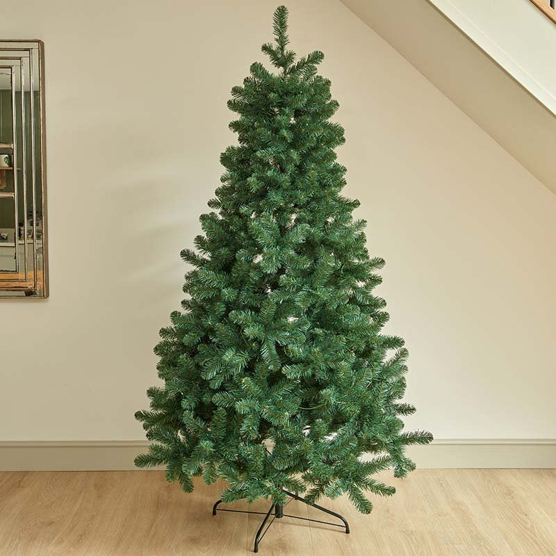 Smart Garden 5ft King Pine artificial Christmas tree assembled in a living room