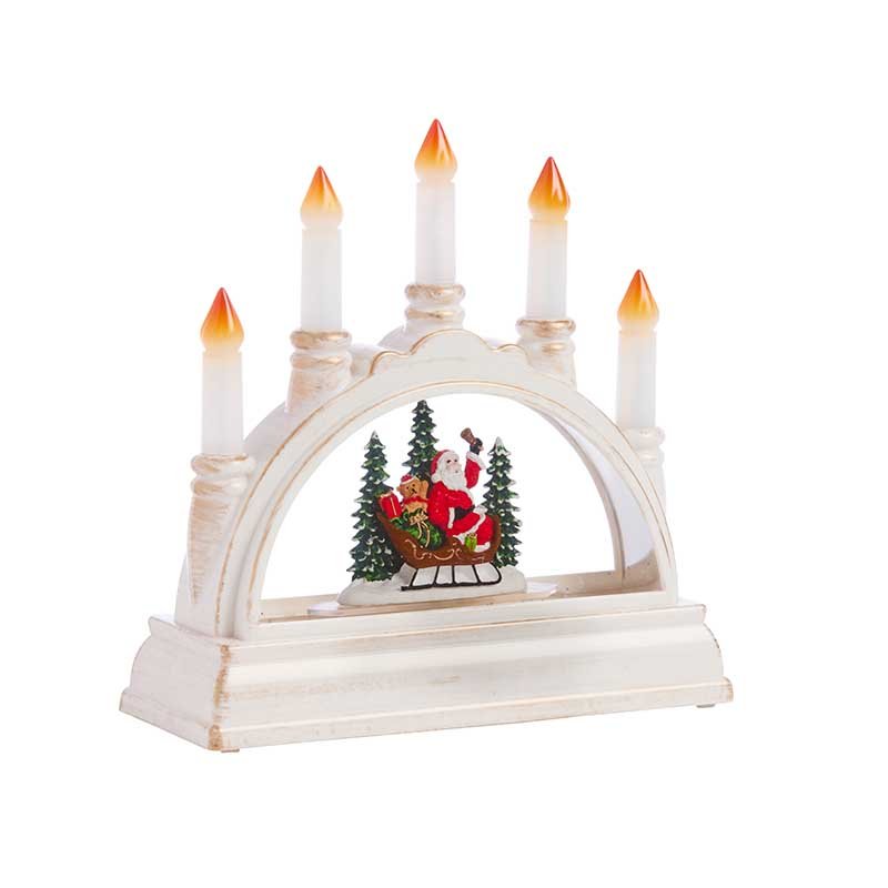 Smart Garden SnowSwirl Santa candle bridge LED Christmas ornament with continuous swirling glitter effect