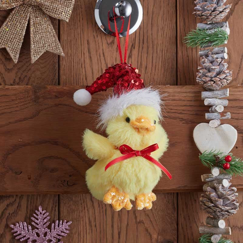 Smart Garden SparkleDuck pendant hanging Christmas ornament with a sparkling glitter finish