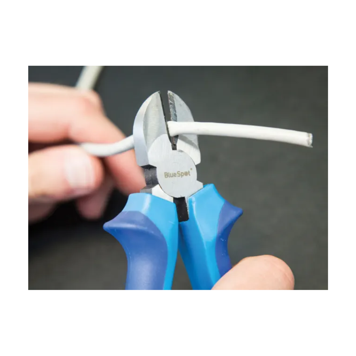 BlueSpot 150mm side cutter pliers with blue soft grip handles