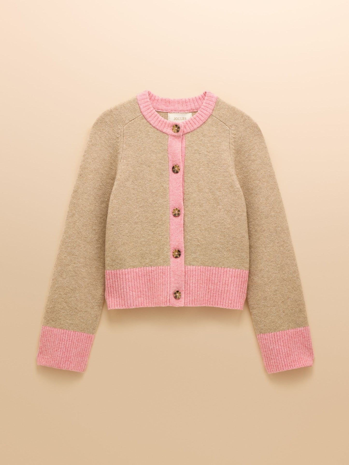 Joules Nora Knitted Cardigan with Pop Colour Tipping