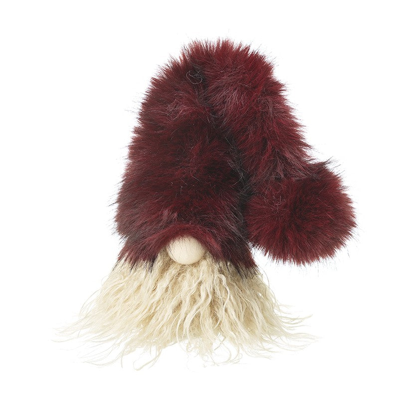 Heaven Sends Gonk Head With Burgundy Fluffy Hat Christmas Decoration
