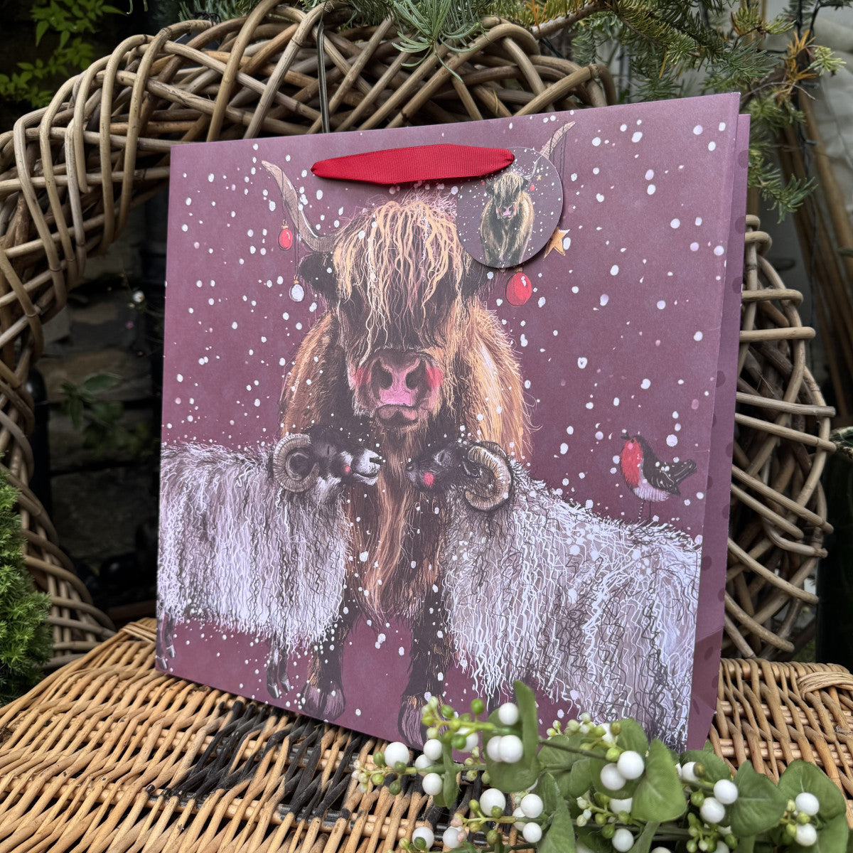 Alex Clark Sheep & Highland Cow Large Gift Bag