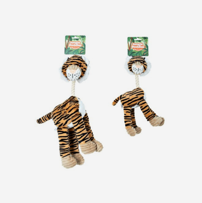 Animal Instincts Jungle Buddies Plush Tiger Dog Toy