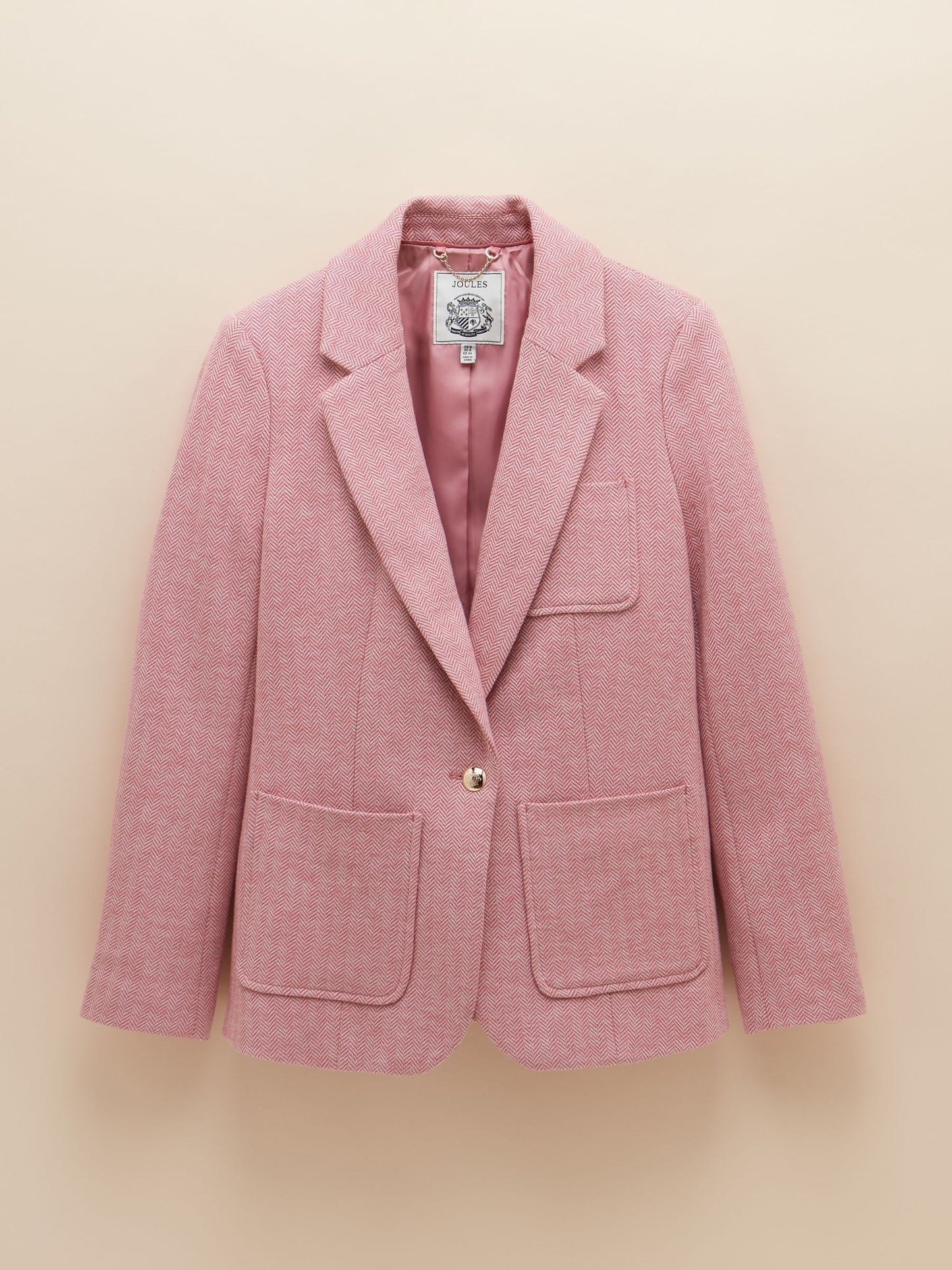 Joules Albury Herringbone Jersey Tweed Blazer