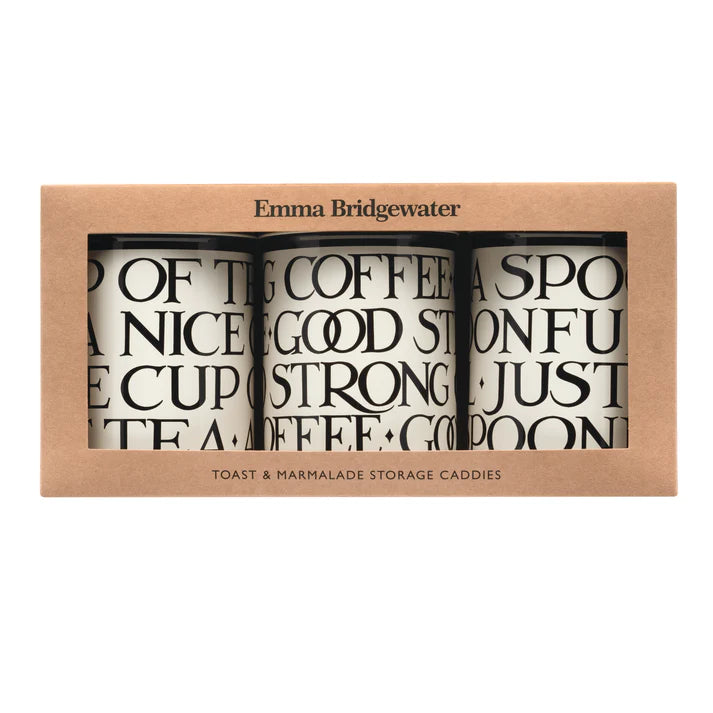 Emma Bridgewater Set 3 Caddies Black Toast NEW 2025