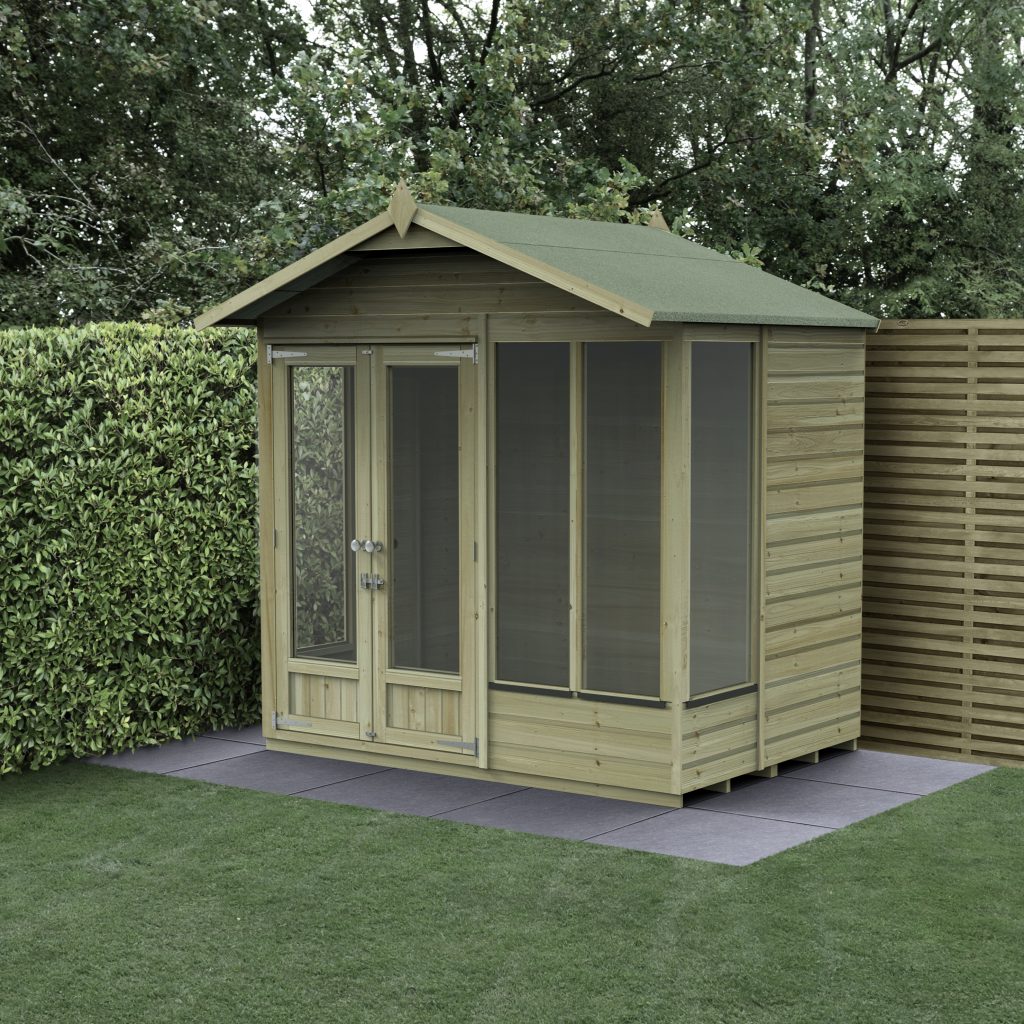 Forest Garden Beckwood Apex Summerhouse 7x5 - Double Door - 4 Windows