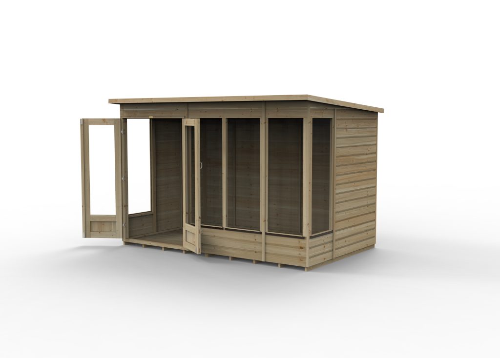 Forest Garden Beckwood Apex Summerhouse 10x6 - Double Door - 5 Windows