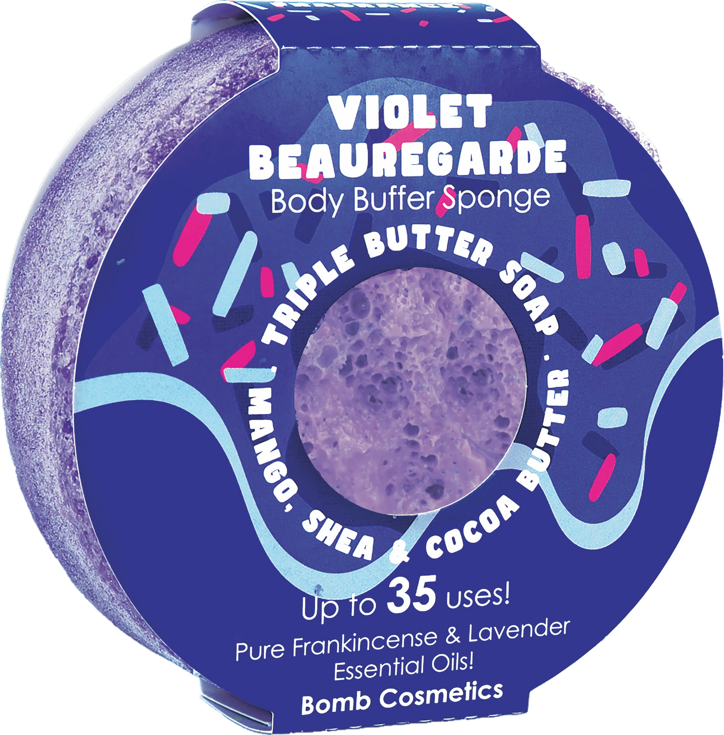Bomb Cosmetics Violet Beauregarde Body Buffer Sponge
