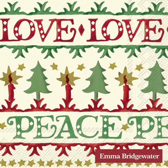 Emma Bridgewater Cream Christmas Joy Cocktail Napkins