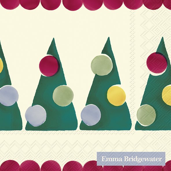 Emma Bridgewater Cream Polka Trees Cocktail Napkins
