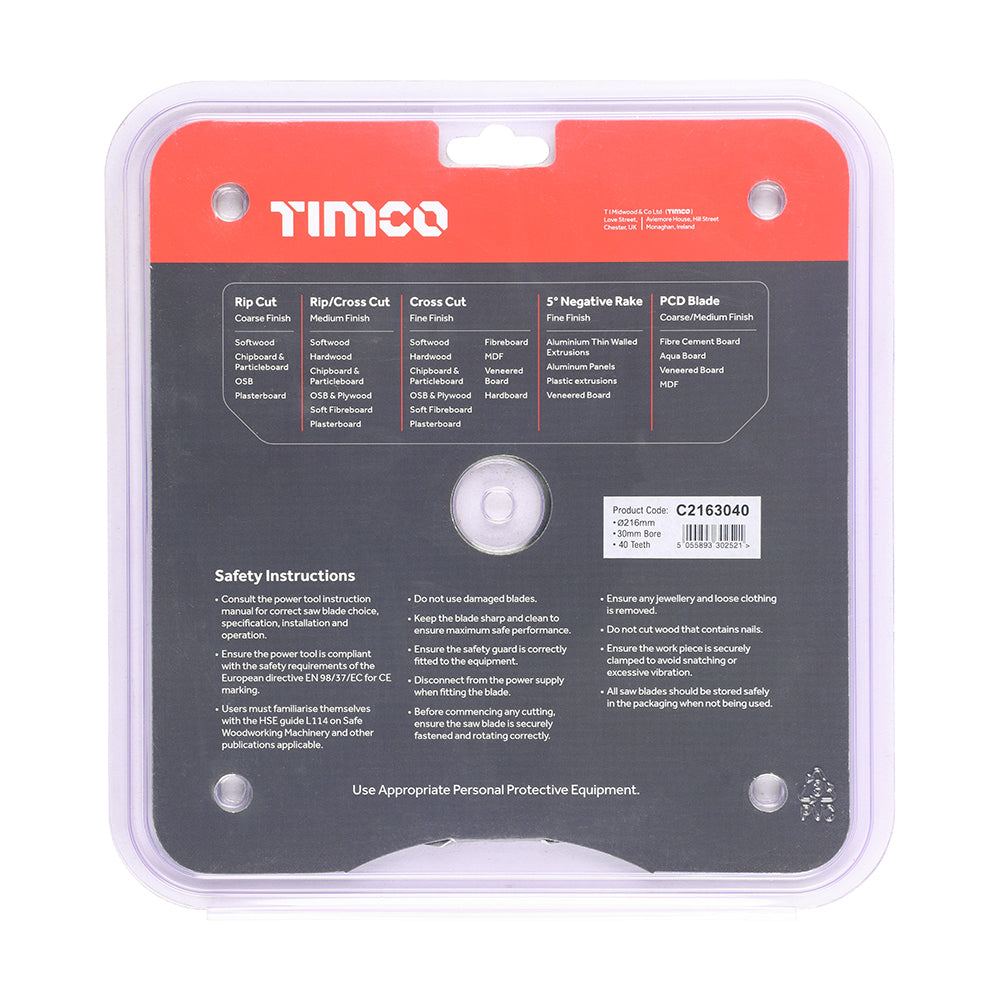 Timco TCT Circular Saw Blade - Fast Medium Cut