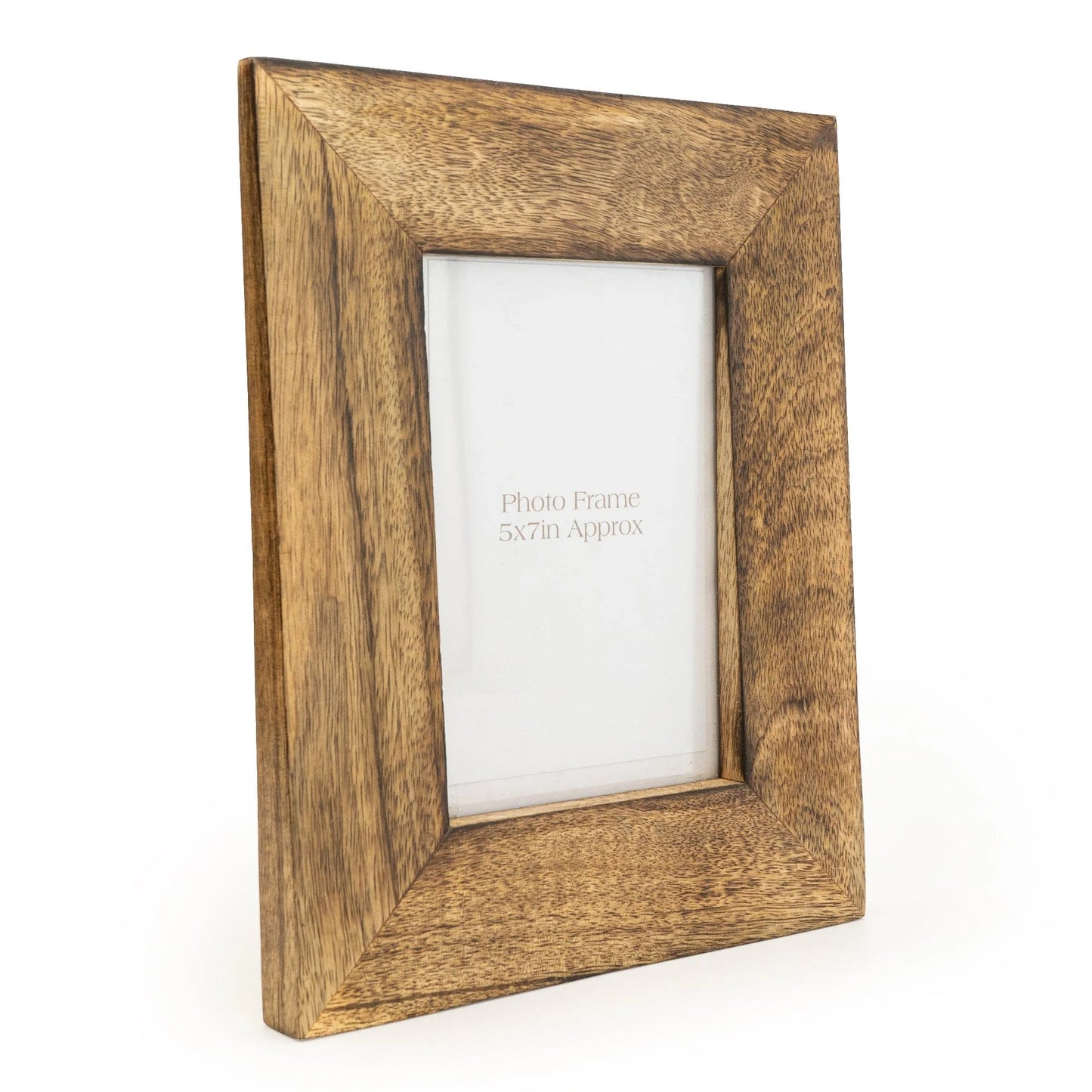 Candlelight Dark Brown Wedge Mango Wood Photo Frame 5x7