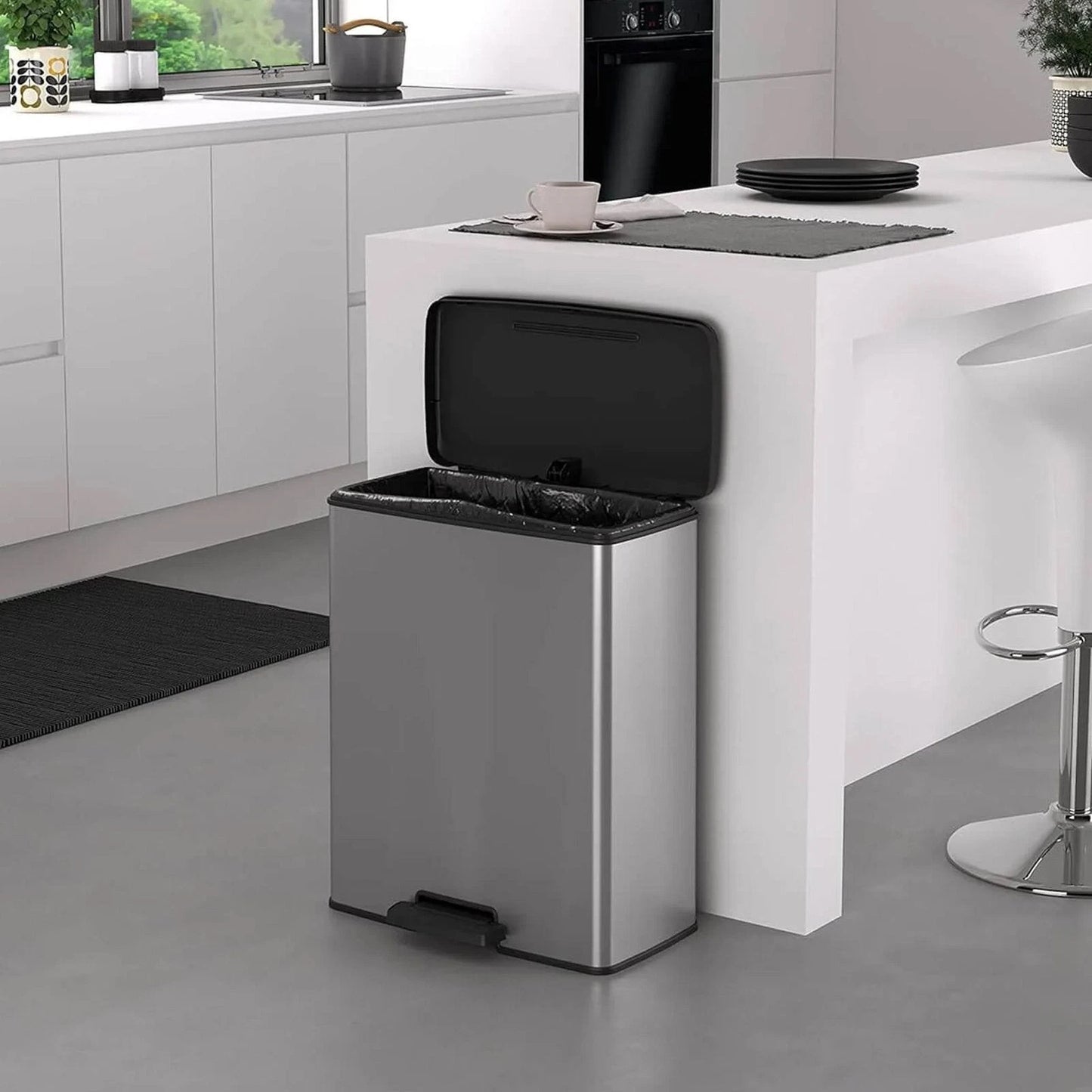 Curver Deco Rectangular Silver Bin