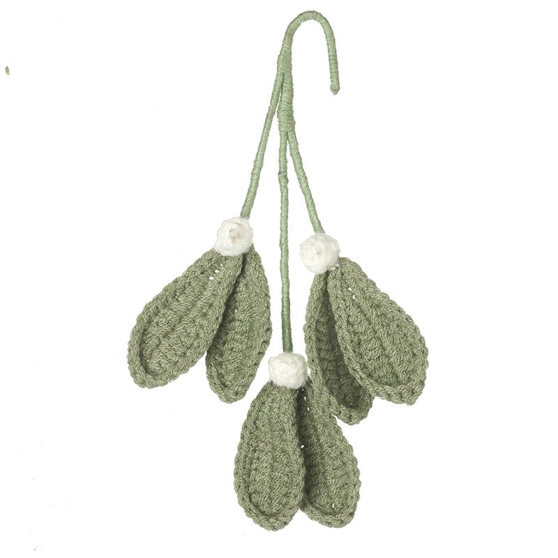 Heaven Sends - Green Knitted Mistletoe Hanging Decor