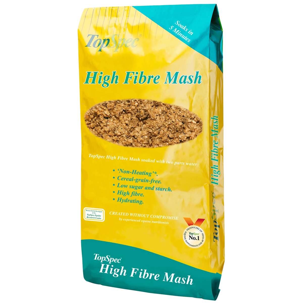 TopSpec High Fibre Mash 20kg feed sack for equine hydration and digestive care