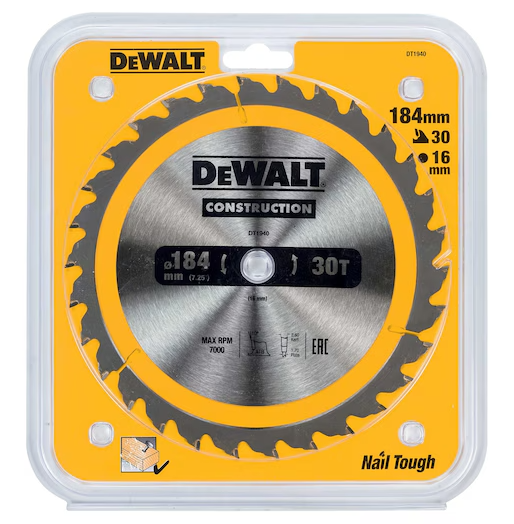 Dewalt Circular Saw Blade 184 x 16 x 30T