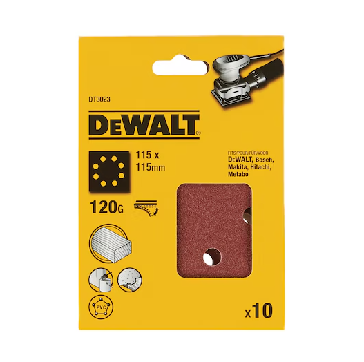 Dewalt 1/4 Sheet 115mm x 115mm 120G Multi Purpose Sandpaper