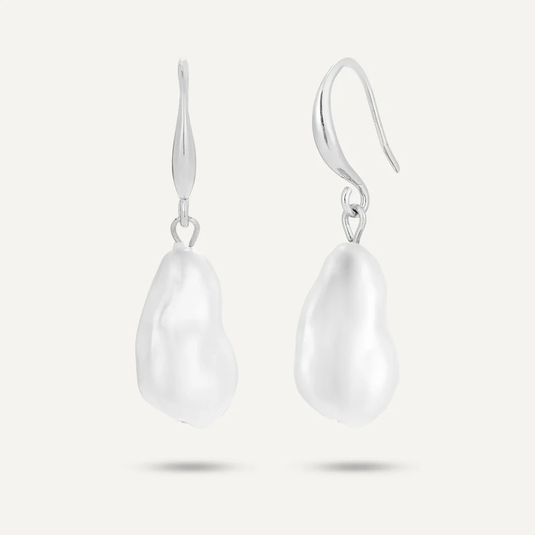 D&X Audrey Silver-plated Faux Pearls Hook Earrings