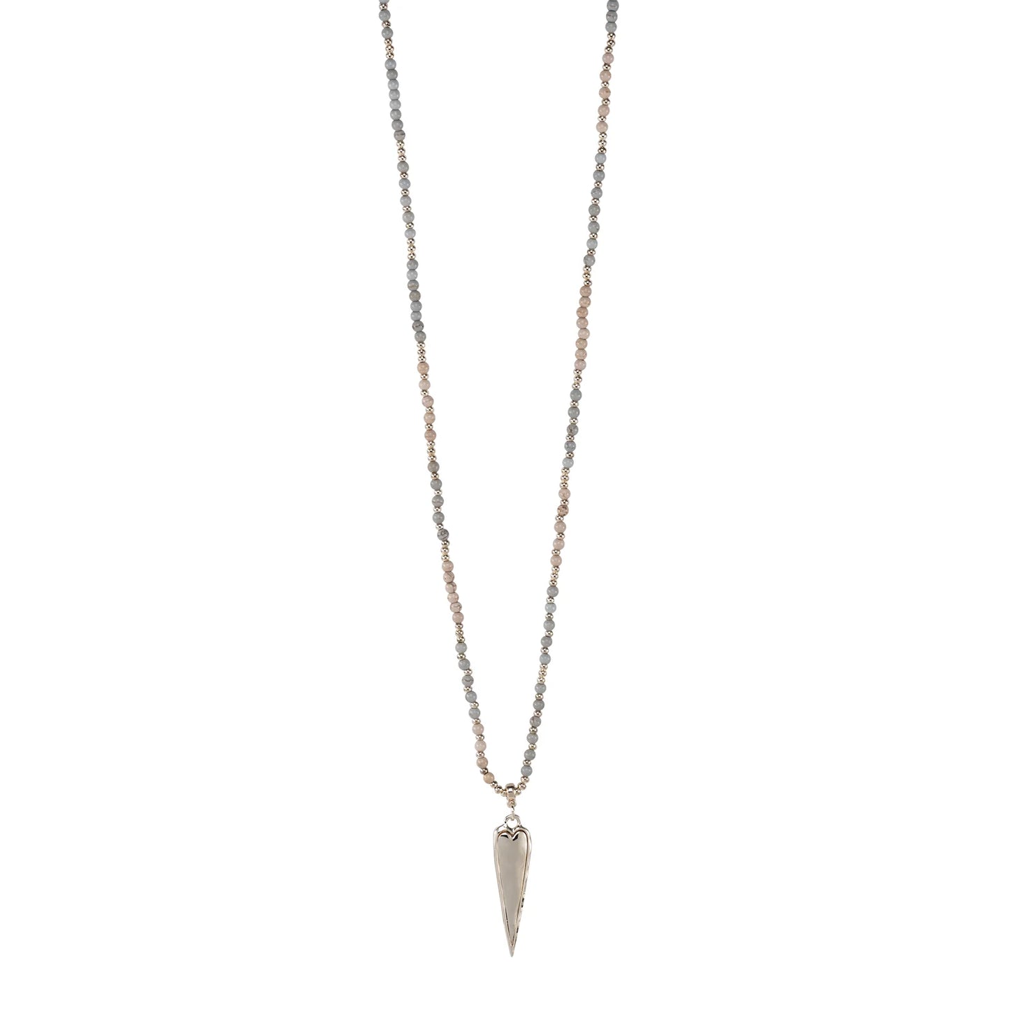 D&X Gaia Gold and Grey Howlite Heart Necklace