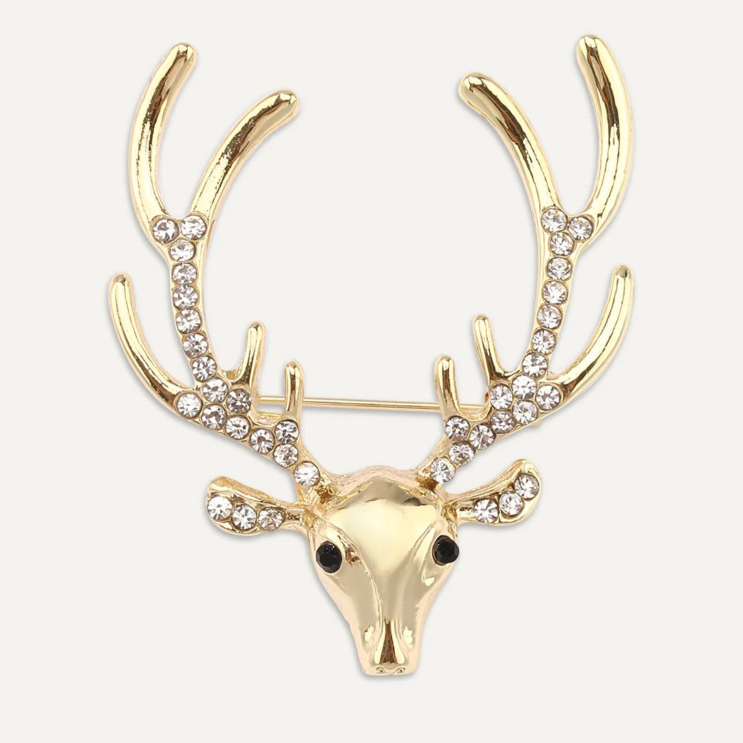 D&X Gold-Tone Plated Deer Pin Brooch