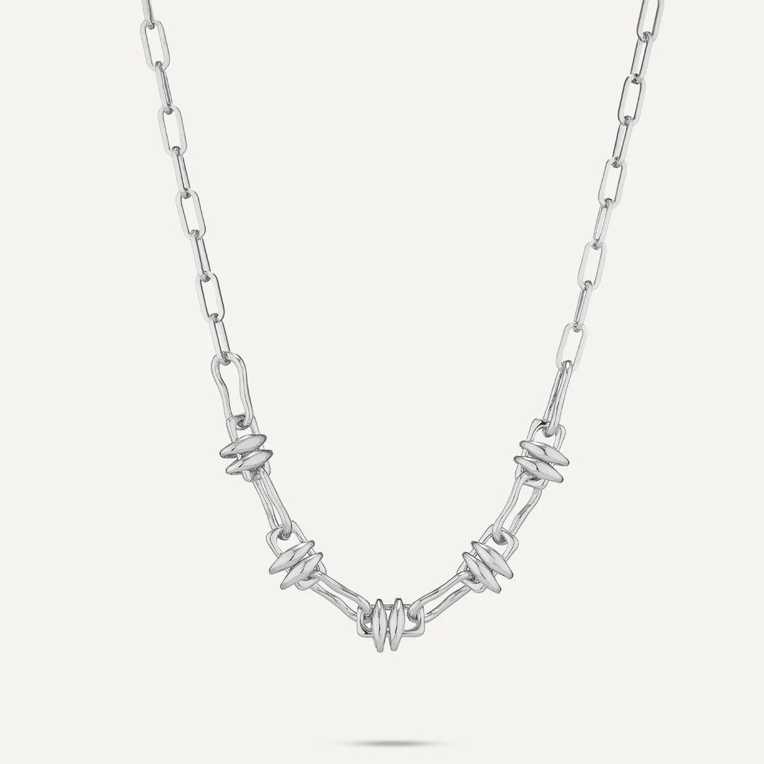 D&X Silver Tone-plated Abstract Knot Necklace