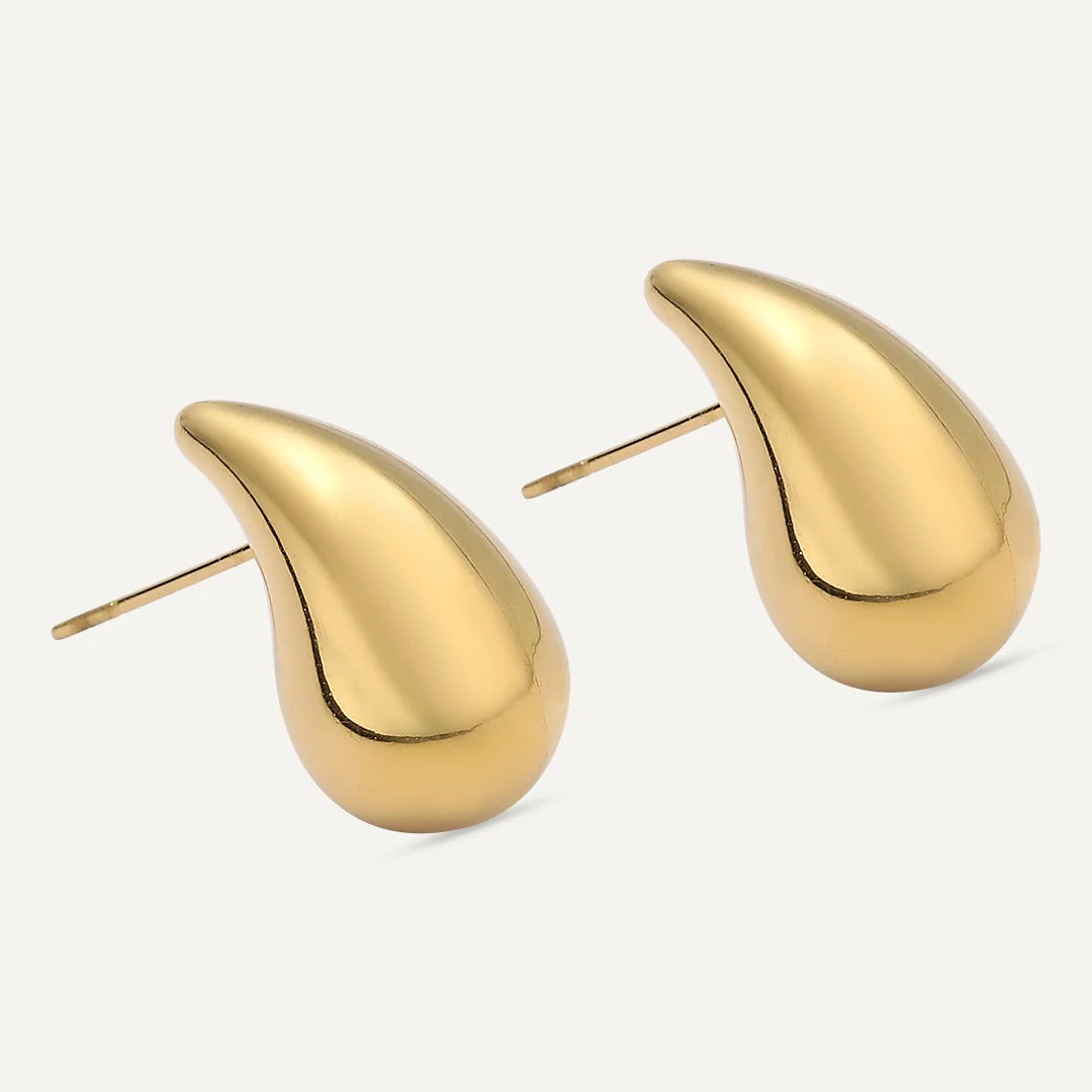 D&X Vibes Gold Plated Stainless Steel Teadrop Post Earrings