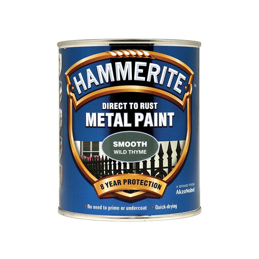 Hammerite Direct To Rust Metal Paint - Smooth Finish in Wild Thyme 750ml