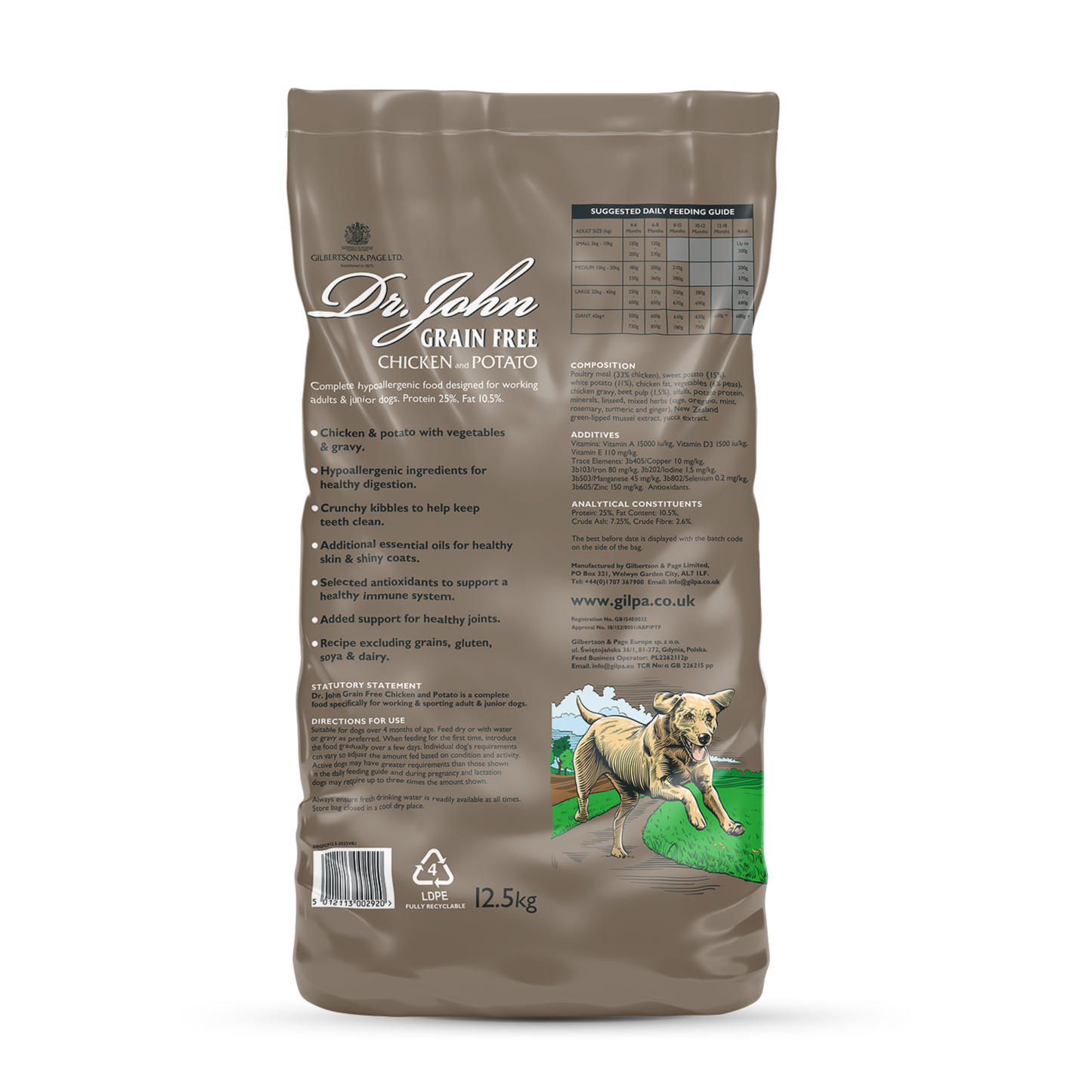 Dr John Grain Free Dog Food Chicken & Potato 12.5kg