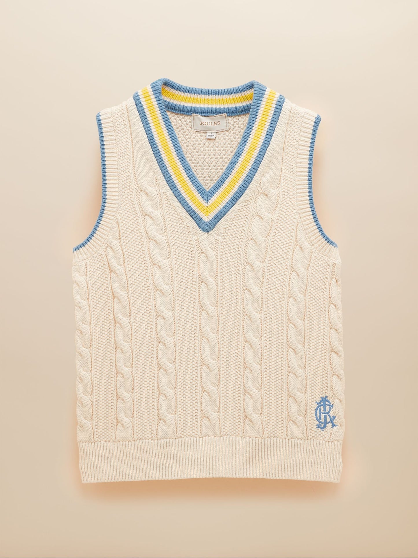 Joules Deuce Cable Knitted Cotton Vest