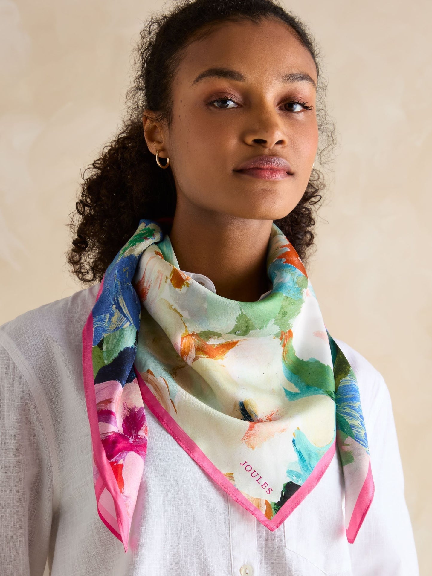 Joules Bloomfield Square Silk Scarf