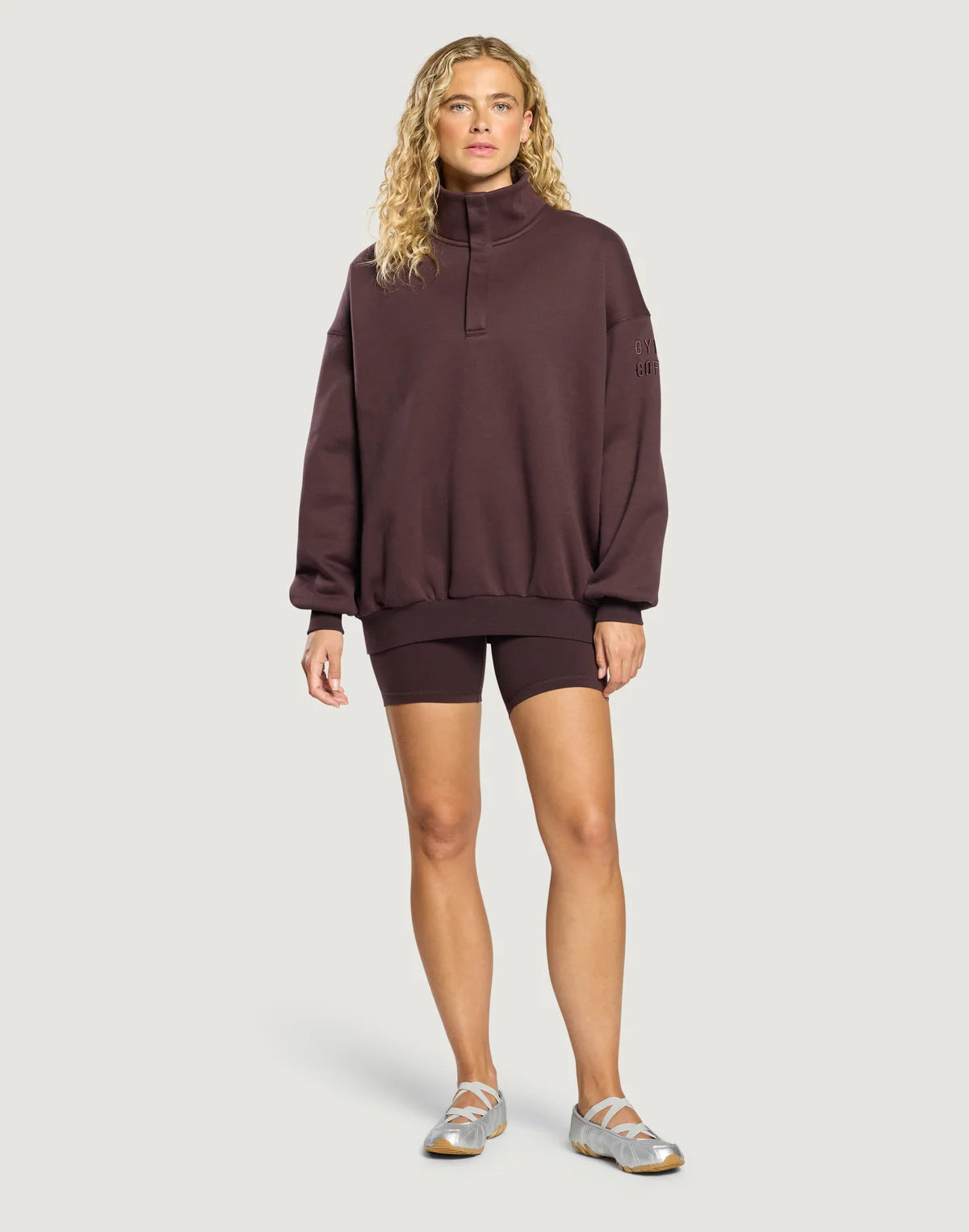 Gym + Coffee Snap Collar Sierra Sweatshirt