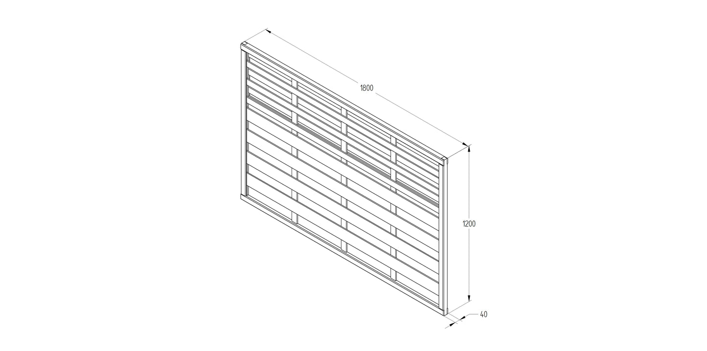 Forest Garden Pressure Treated Decorative Kyoto Fence Panel