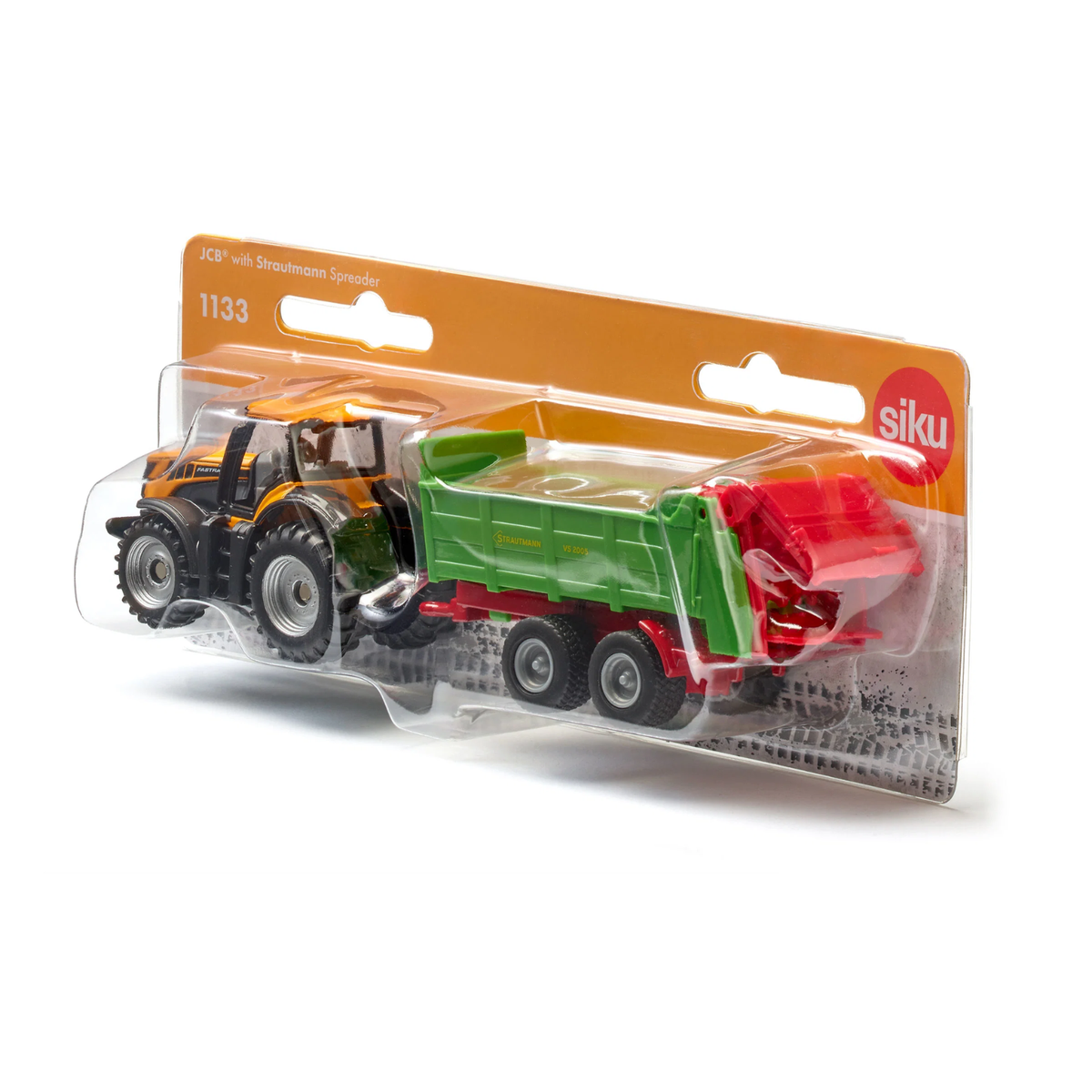 Siku 1133 JCB tractor with Strautmann universal spreader die-cast farm toy