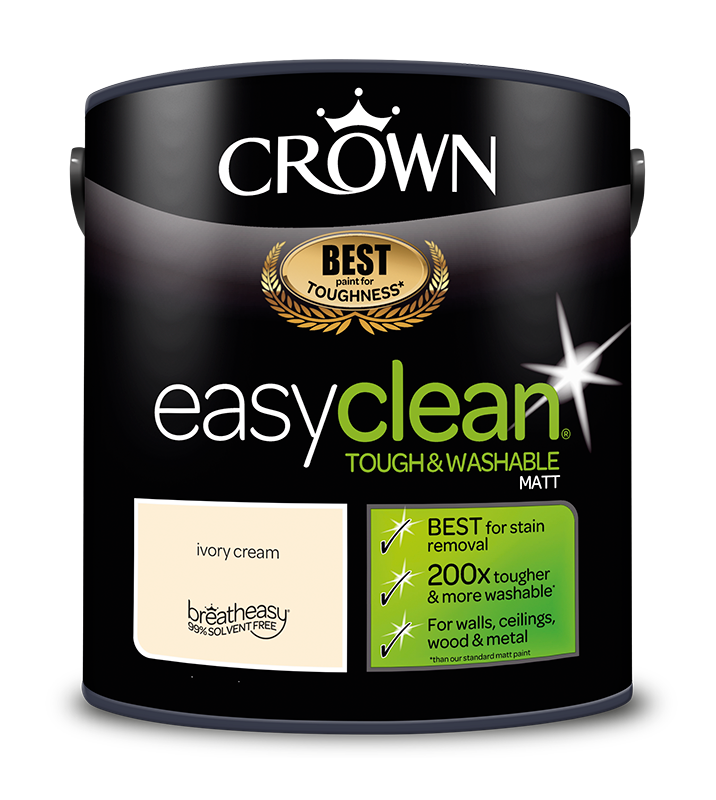 Crown Paints easyclean Matt Emulsion Paint - Creams