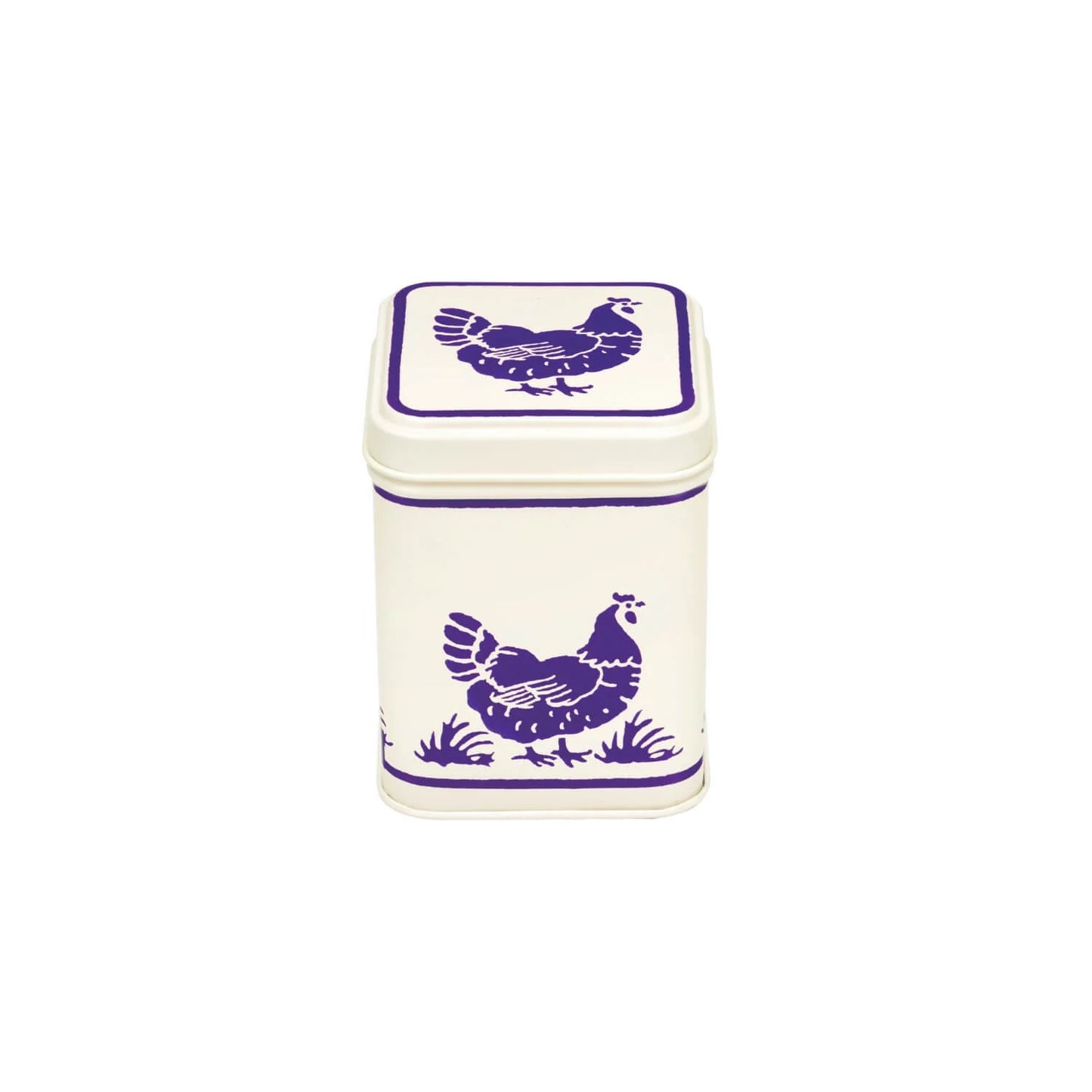 Emma Bridgewater Blue Hens 100g Square Tin