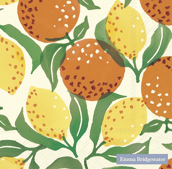 Emma Bridgewater Lunch Napkins Oranges & Lemons Cream