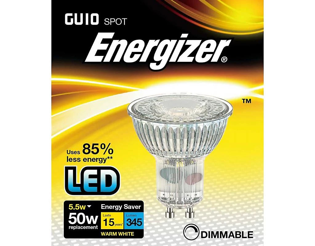 Energizer 5.5W GU10 Dimmable LED Bulb Warm White