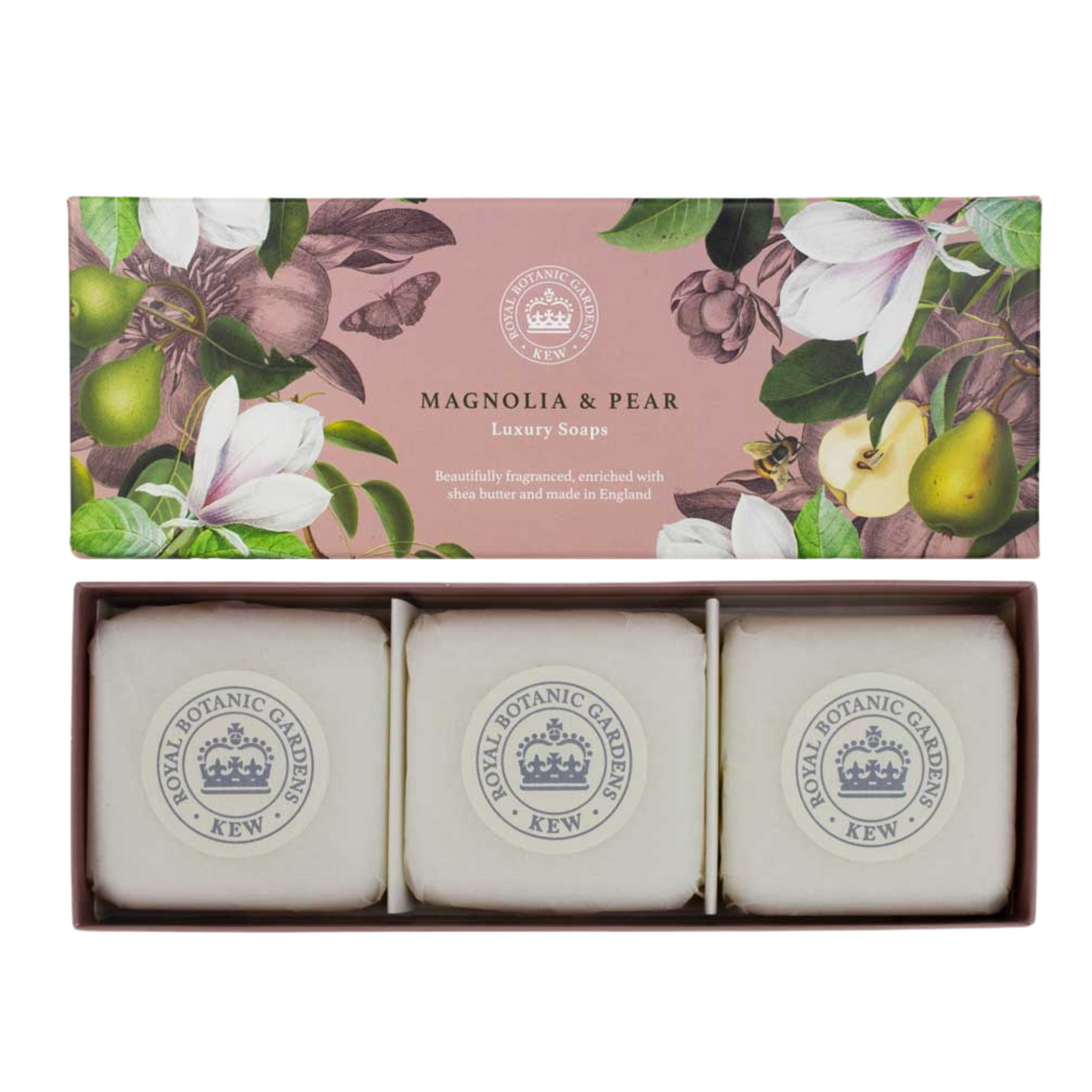 English Soap Company Kew Gardens Magnolia & Pear Triple Soap Gift Box