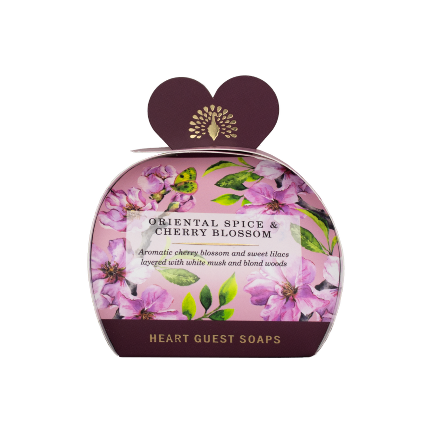 English Soap Company Oriental Spice & Cherry Blossom Heart Guest Soaps