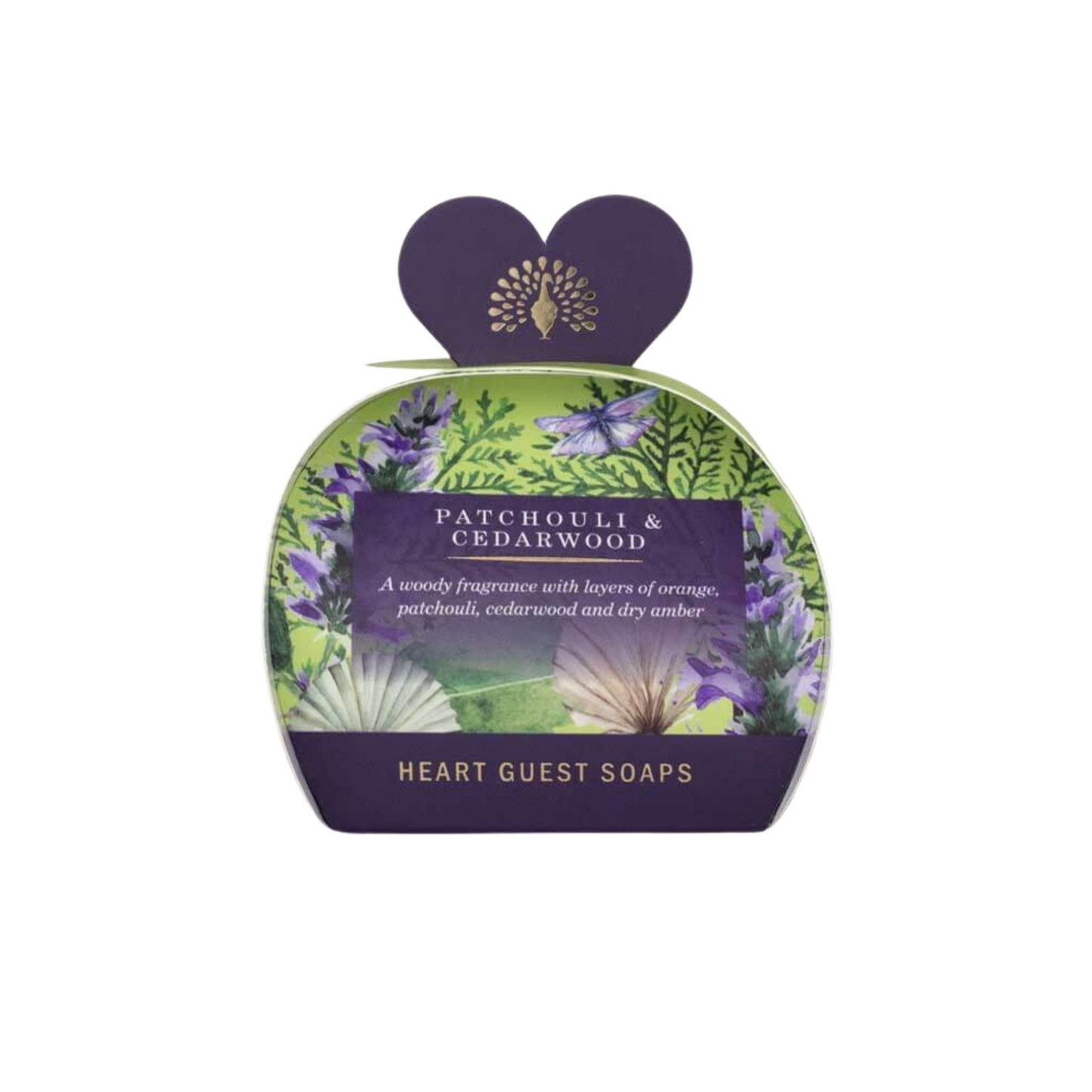 English Soap Company Patchouli & Cedarwood Heart Guest Soaps
