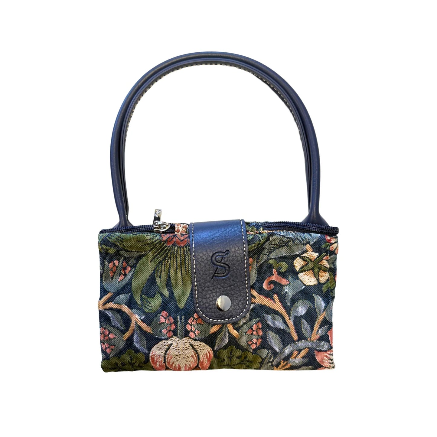 Signare William Morris Strawberry Thief Blue Folding Bag