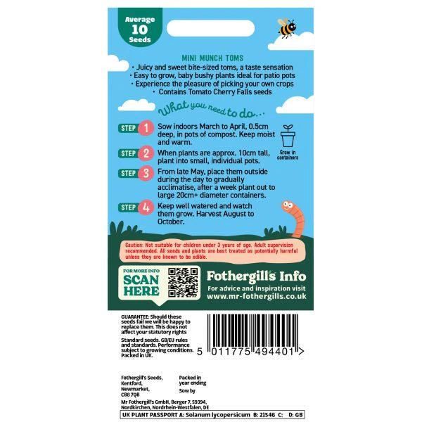 Fothergill's Little Gardeners Mini Munch Toms Seeds
