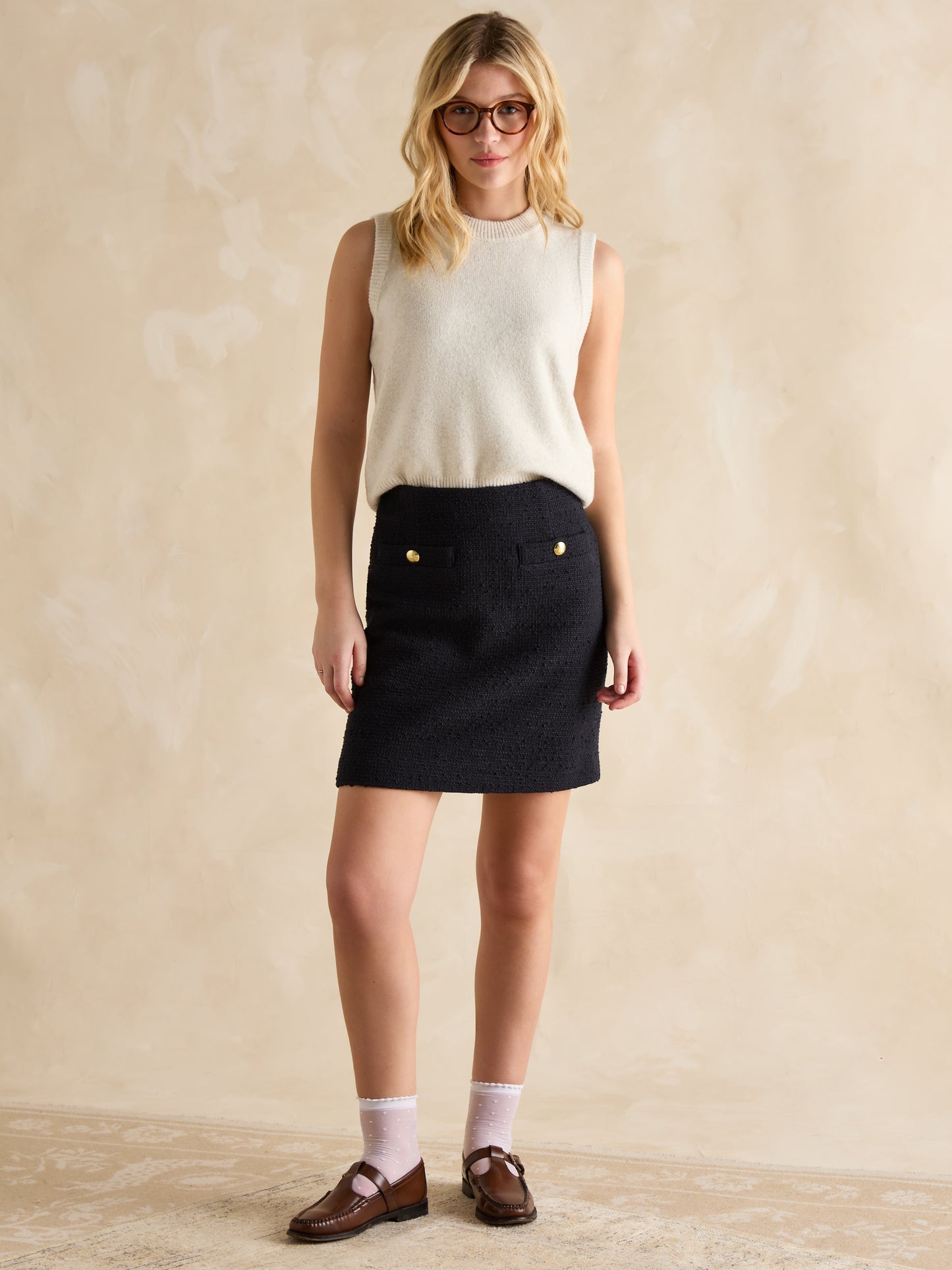 Joules Celeste Bouclé A-Line Skirt