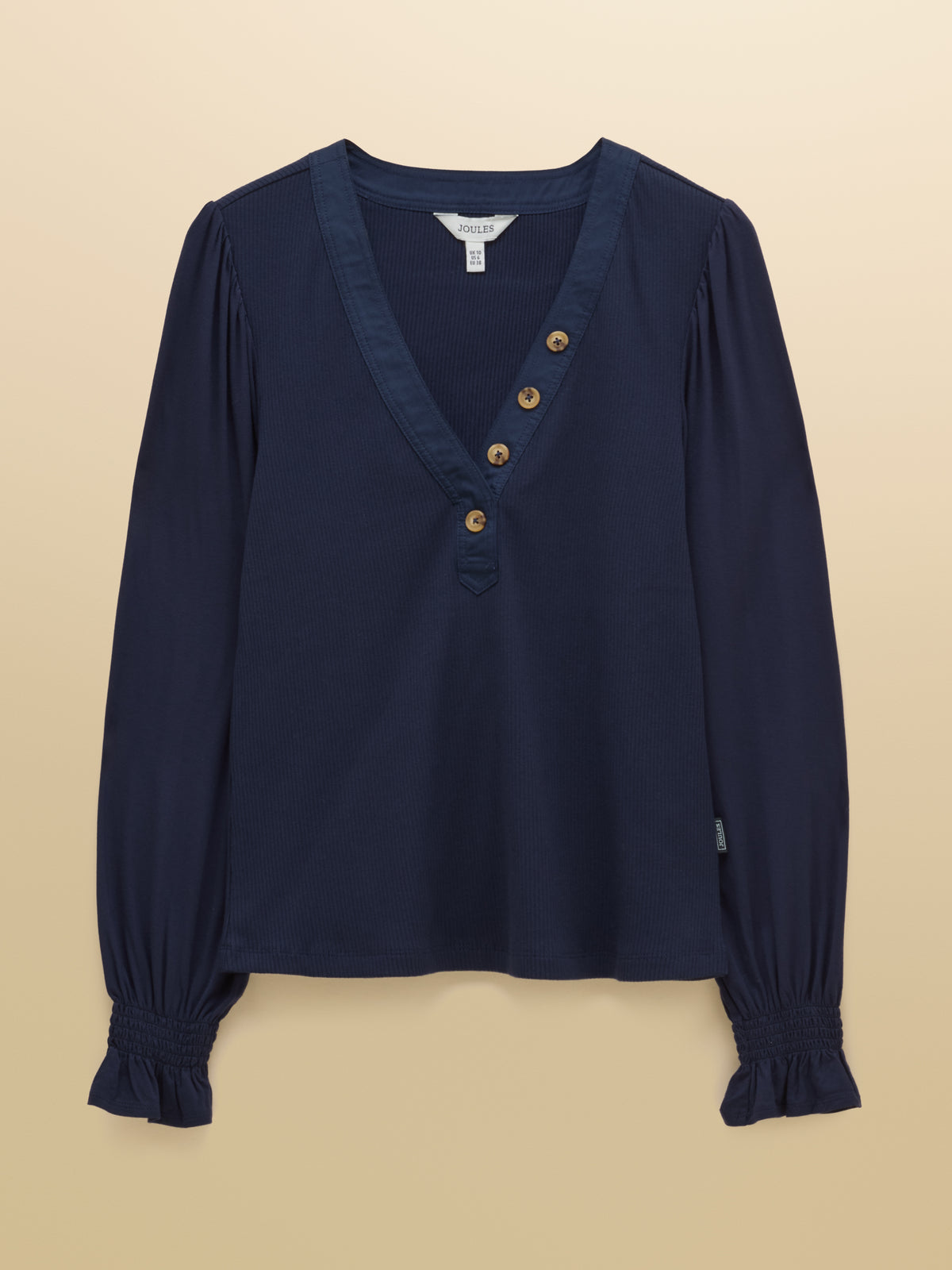 Joules Eloise Ribbed Cotton-Rich Jersey Top