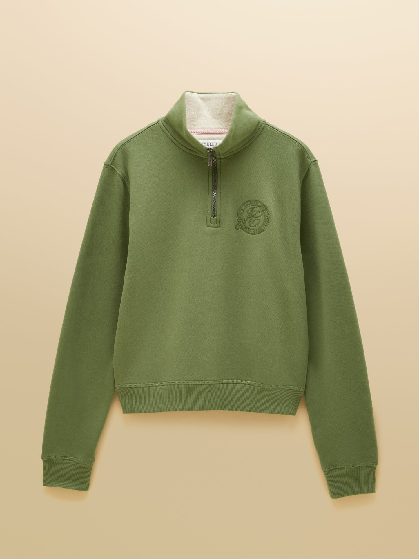 Joules Brushed Embroidered Quarter Zip Sweatshirt
