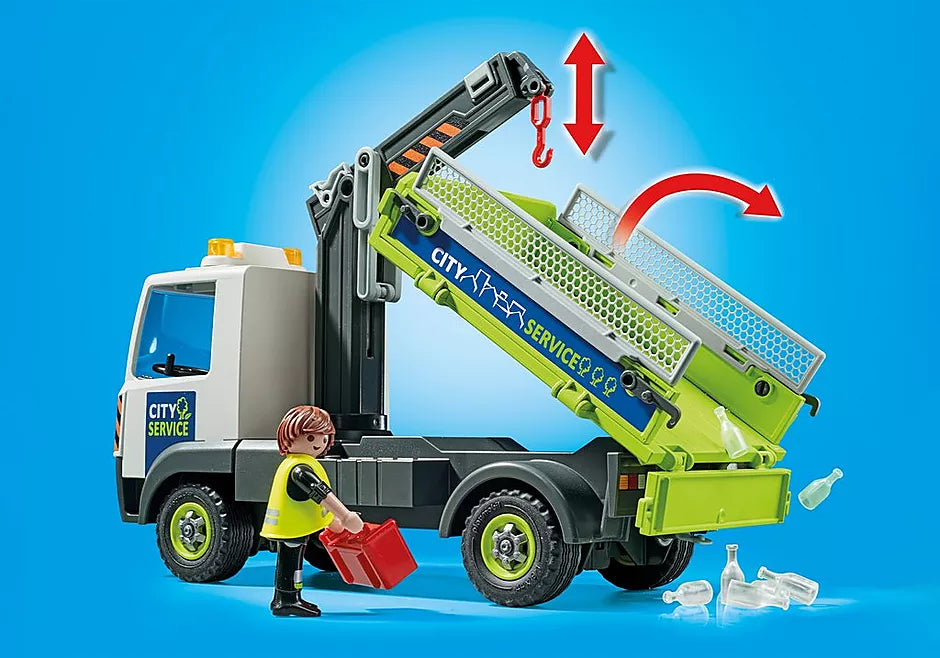Playmobil City Action Glass Recycling Truck with Container